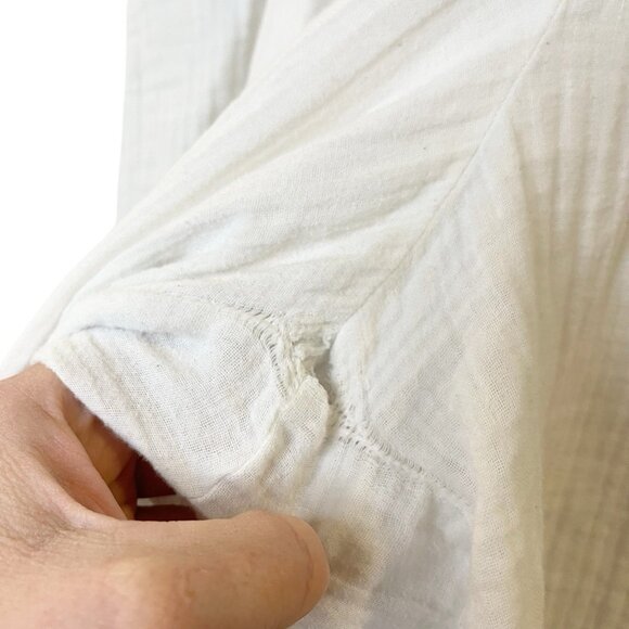 ASOS Curve 24 Wide Leg Beach‎ Pant Pull On White Gauzy Cotton Boho High Rise - Picture 5 of 7